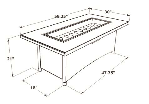Montego Gas Fire Pit Table By Outdoor, Montego Gas Fire Pit Table