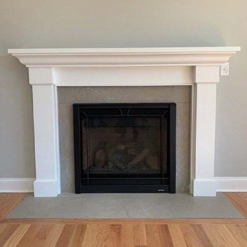 Fireplace with flush hearth