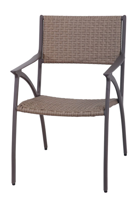 A modern Gensun Amari chair with a metal frame and woven synthetic fabric seat and backrest, presented against a plain background.