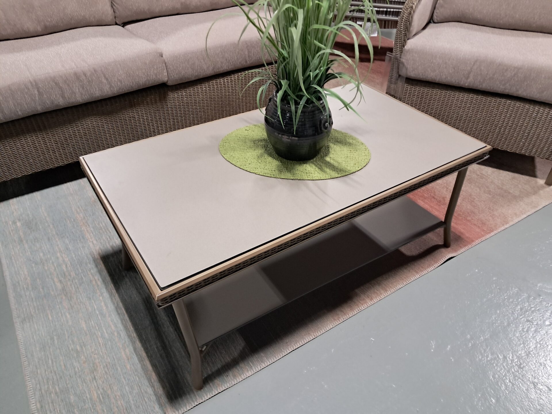 Visions 4-5 Person Wicker Seating Group with Cushions by Lloyd Flanders - Image 7