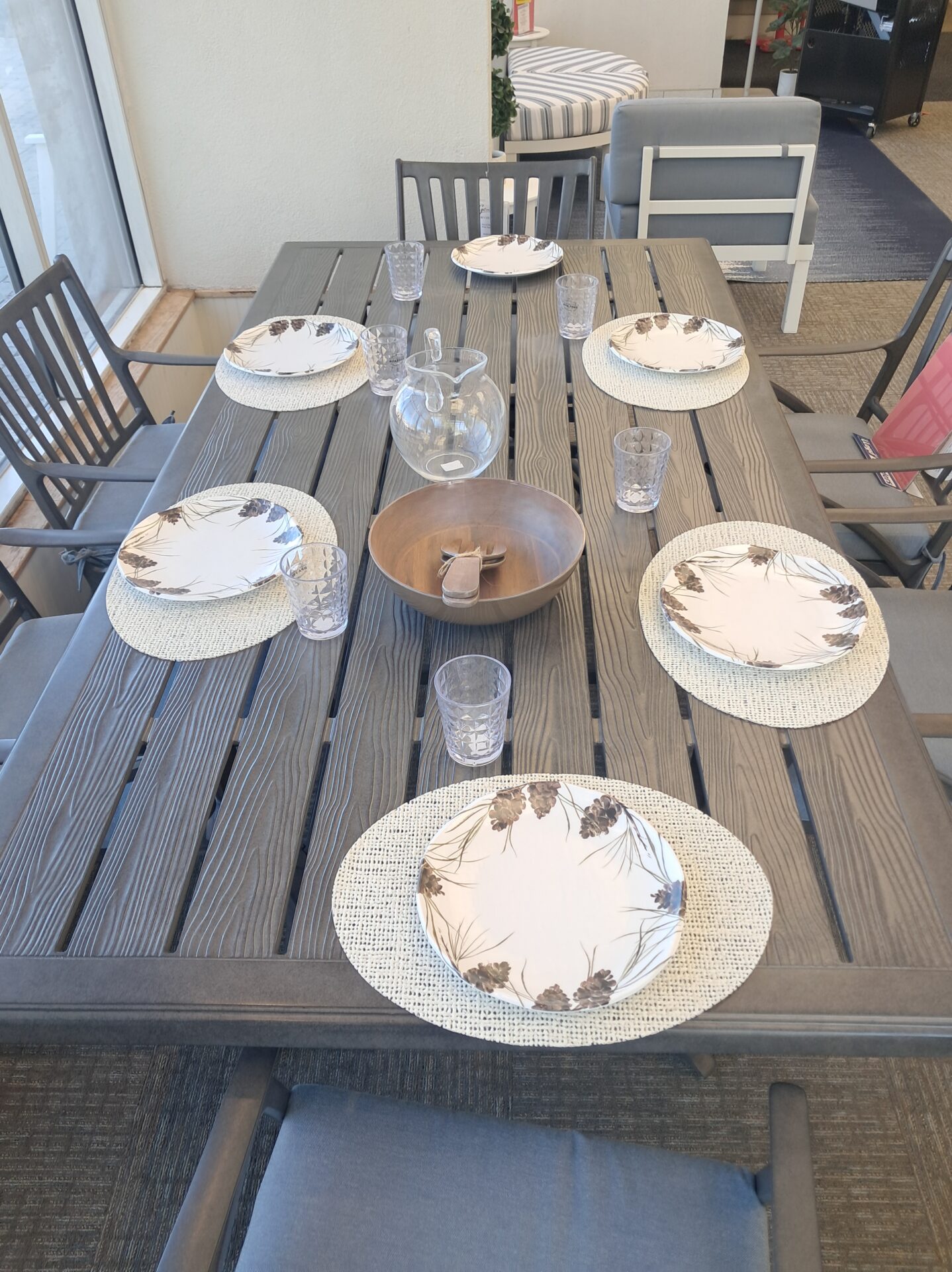 Amari 6 Person 86" x 44" Rectangular Outdoor Dining Set by Gensun - Image 4