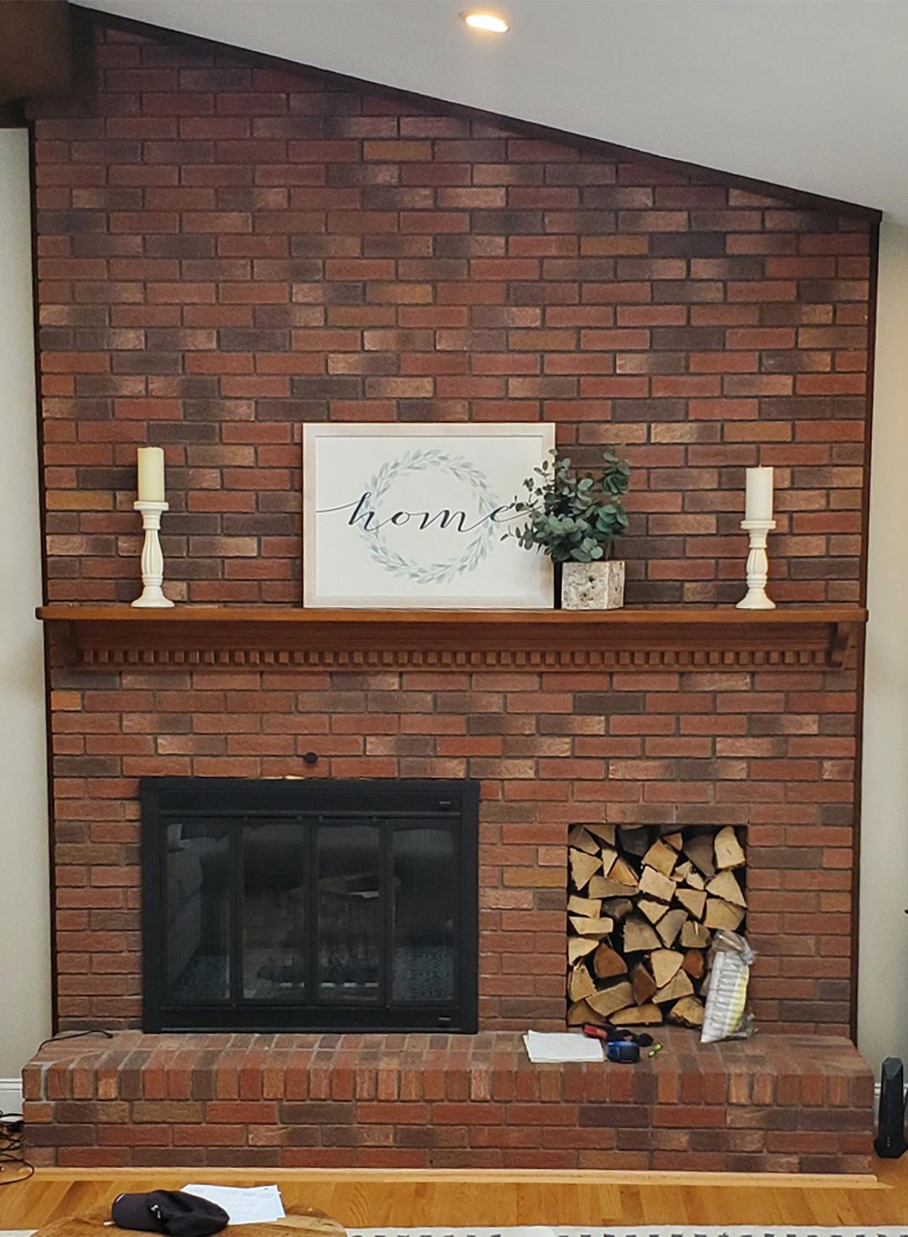 fireplace insert before