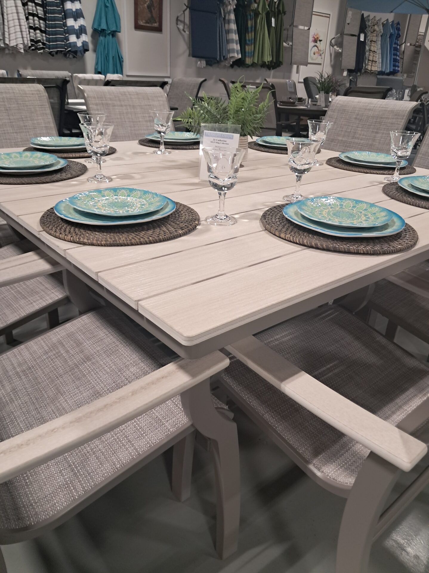 St. Catherine 8-10 Person 64" Square Outdoor Dining Set by Telescope Casual - Image 5