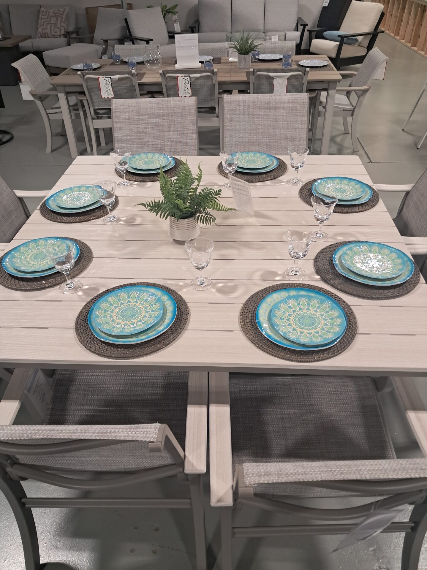 St. Catherine 8-10 Person 64" Square Outdoor Dining Set by Telescope Casual - Image 6