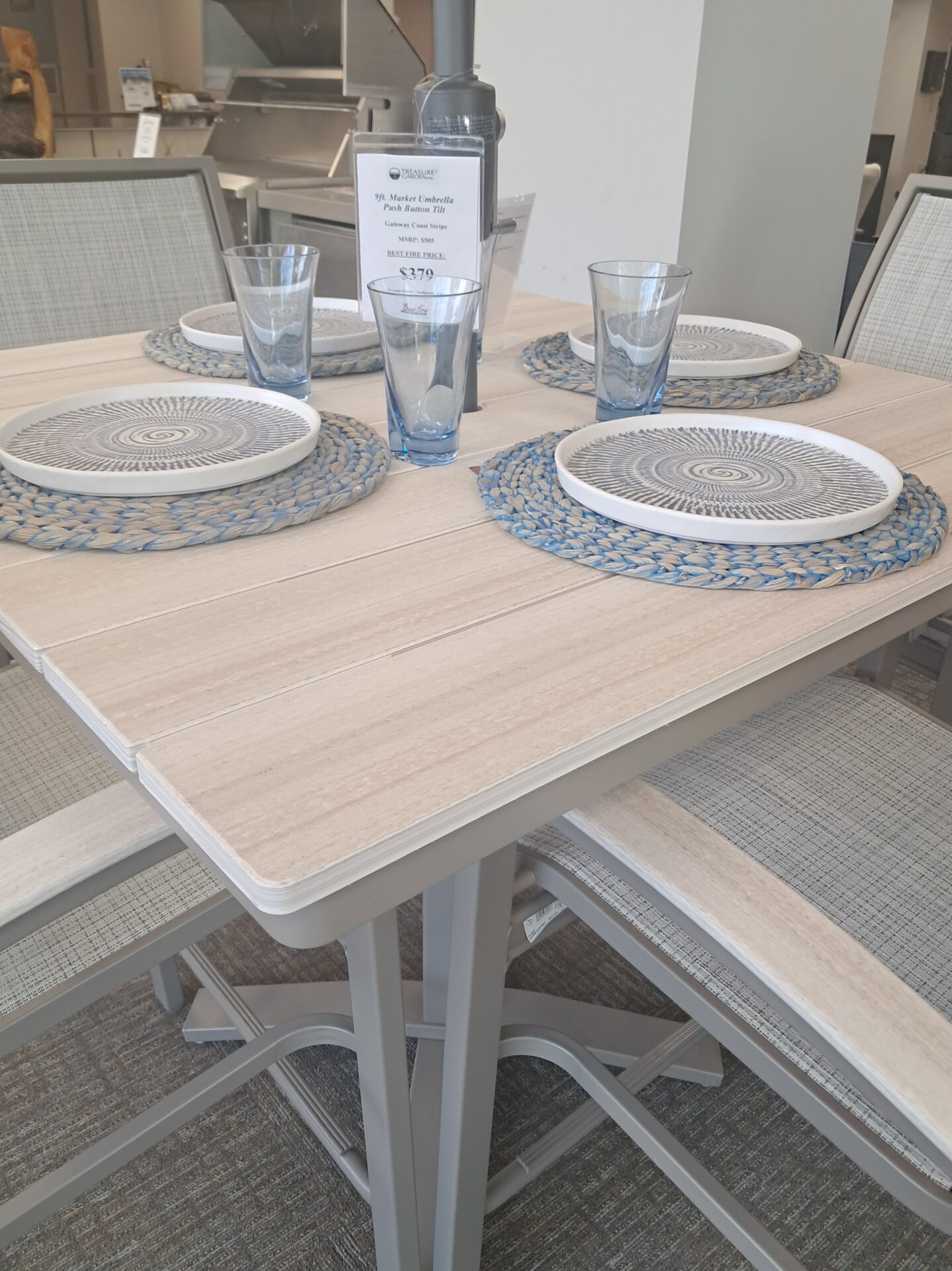 Bazza 4 Person 42" Square Balcony Height Outdoor Dining Set by Telescope Casual - Image 6