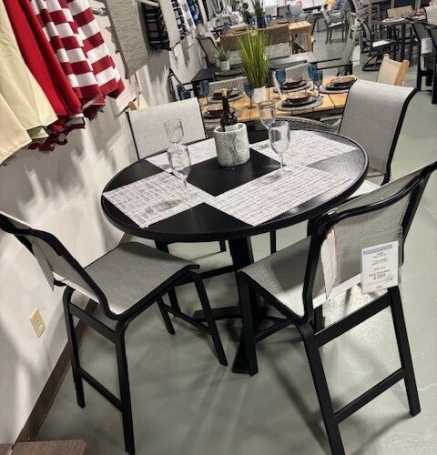 Aruba 4 Person 48" Round Balcony Height Outdoor Dining Set by Telescope Casual