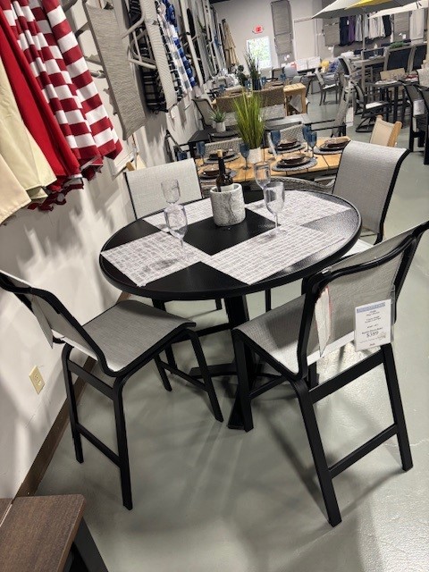 Aruba 4 Person 48" Round Balcony Height Outdoor Dining Set by Telescope Casual