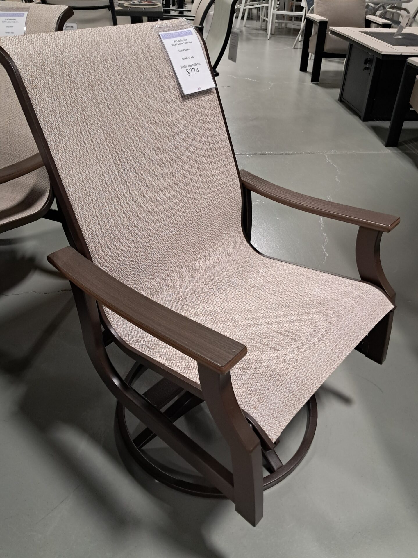 St. Catherine 6 Person 64" Round Outdoor Dining Set by Telescope Casual - Image 5