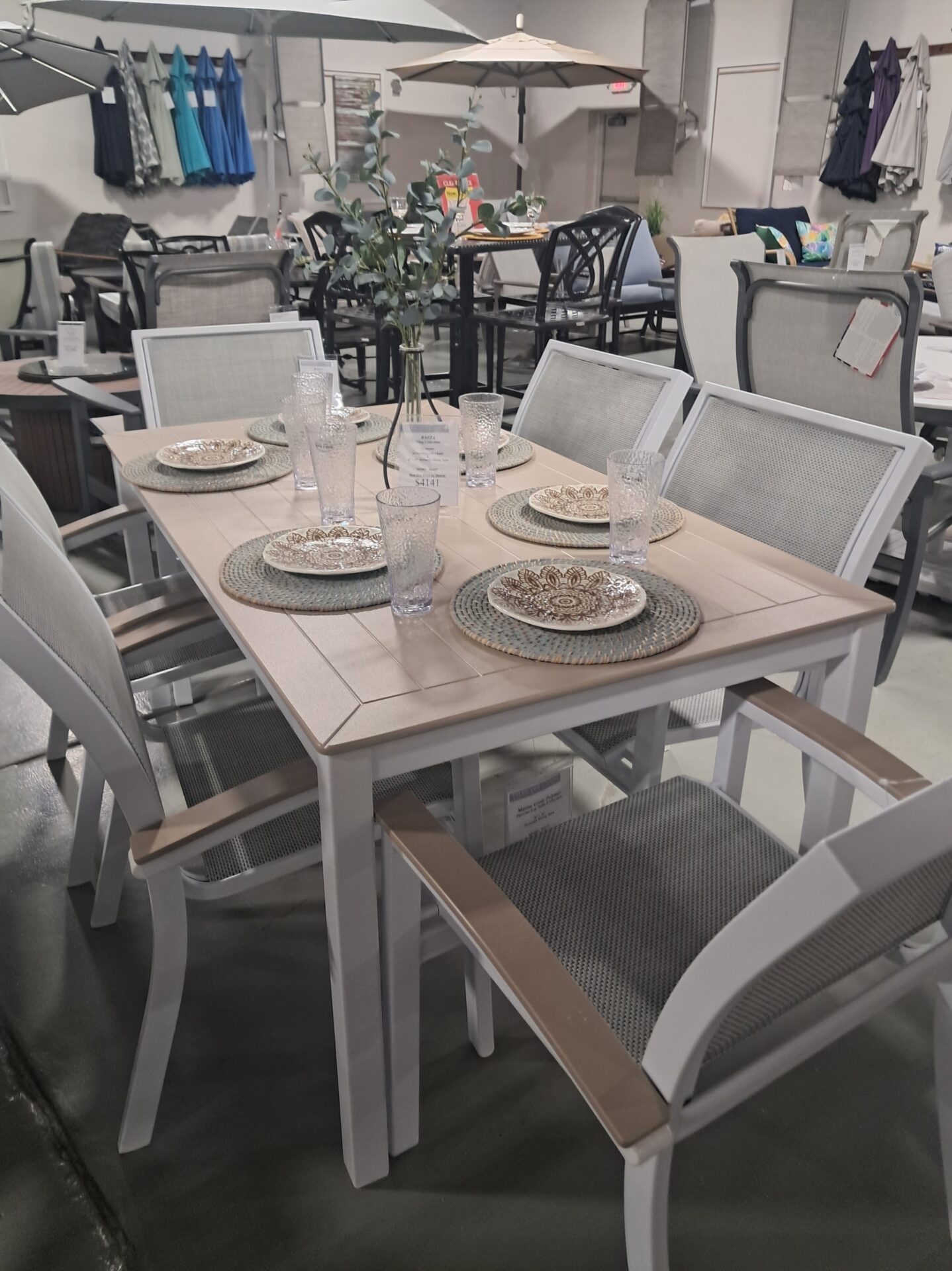 Bazza 6 Person 64" Rectangular Outdoor Dining Set by Telescope Casual - Image 4