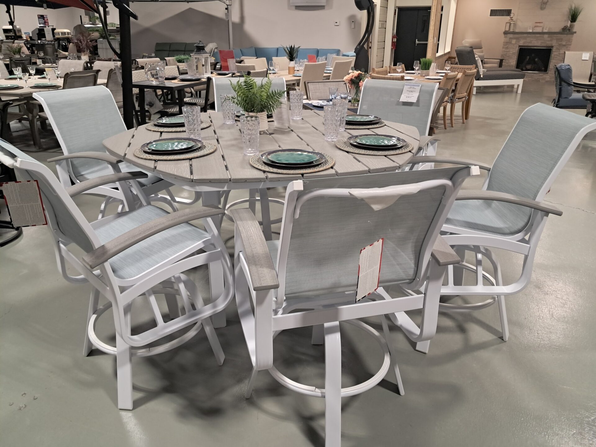 Belle Isle 6 Person 62" Hexagonal Outdoor Dining Set by Telescope Casual - Image 5