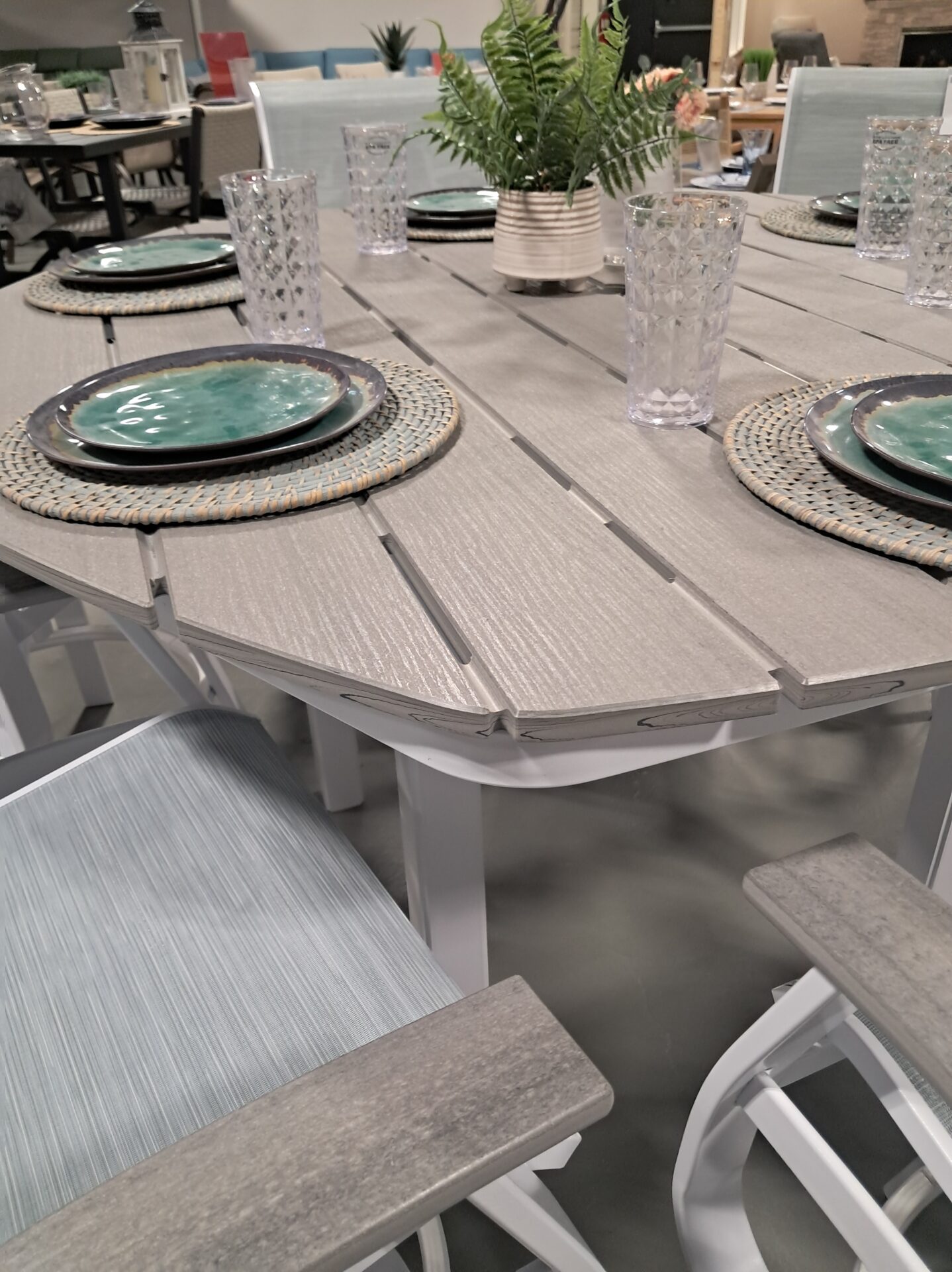 Belle Isle 6 Person 62" Hexagonal Outdoor Dining Set by Telescope Casual - Image 4