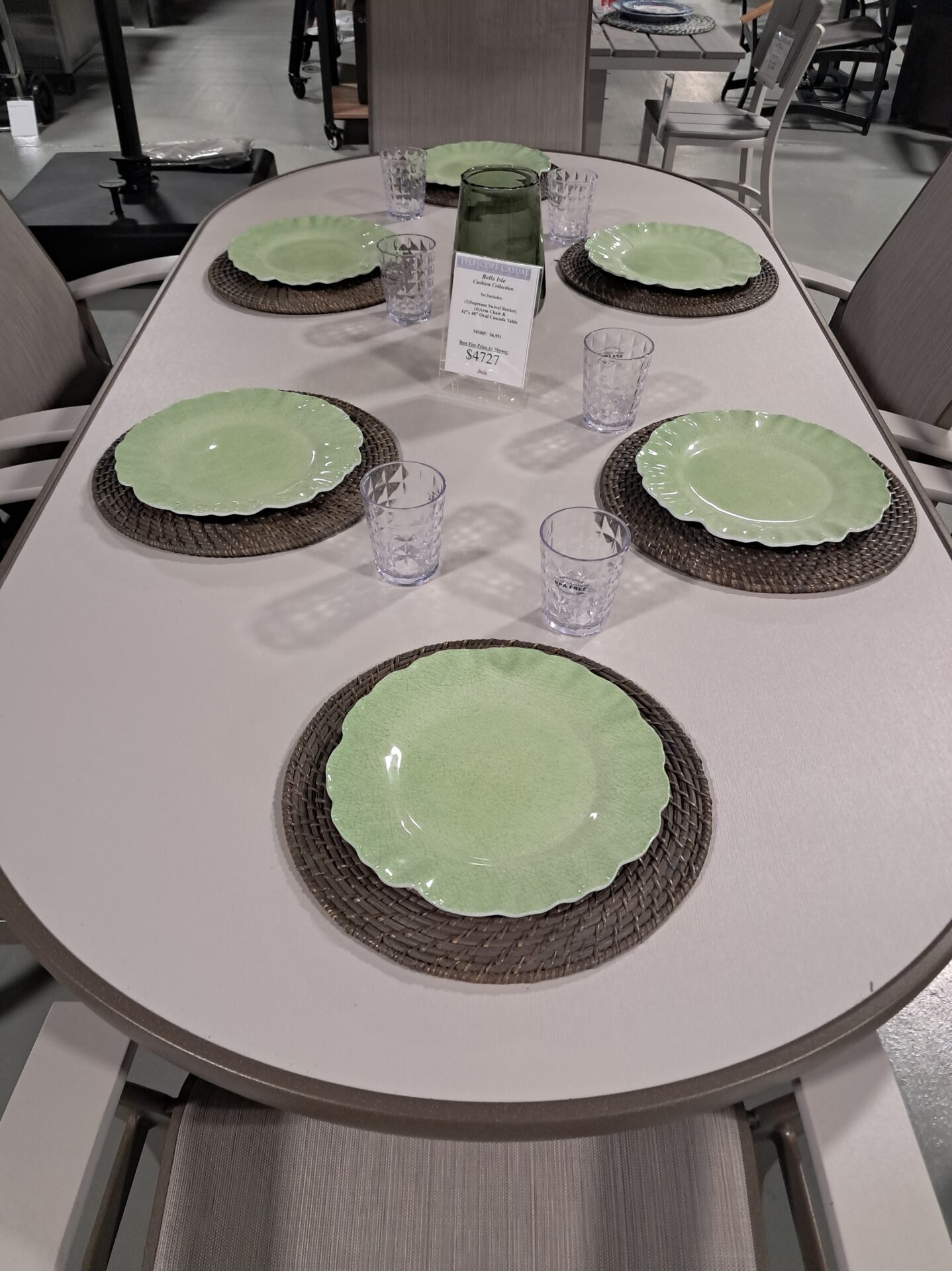 Belle Isle 6 Person 48" Oval Outdoor Dining Set by Telescope Casual - Image 5