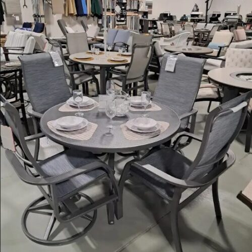 Soho 4 Person 48" Round Dining Height Outdoor Dining Set by Telescope Casual