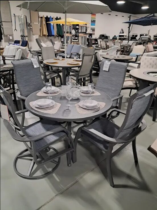 Soho 4 Person 48" Round Dining Height Outdoor Dining Set by Telescope Casual