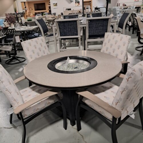Montego 4 Person 54" Round Fire Table Outdoor Conversation Set by Telescope Casual