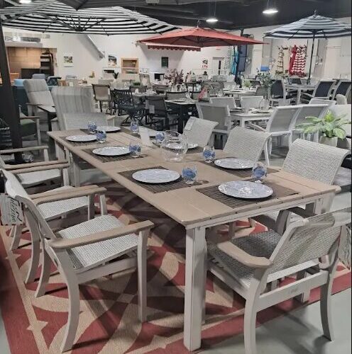 Leeward 8 Person 42"x 88"/120" Rectangular Outdoor Extension Dining Set by Telescope Casual