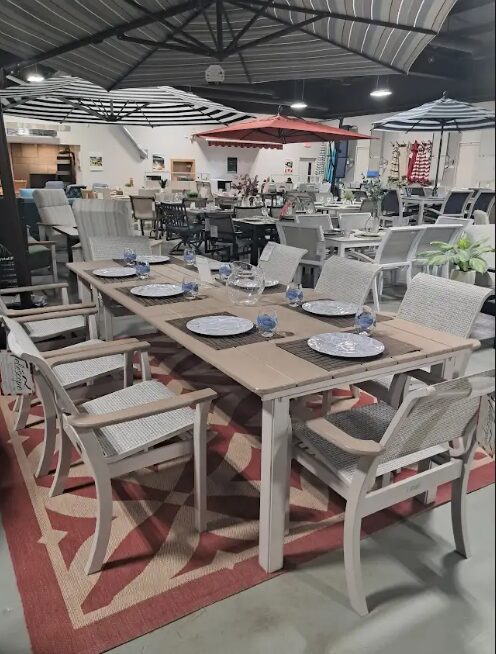 Leeward 8 Person 42"x 88"/120" Rectangular Outdoor Extension Dining Set by Telescope Casual