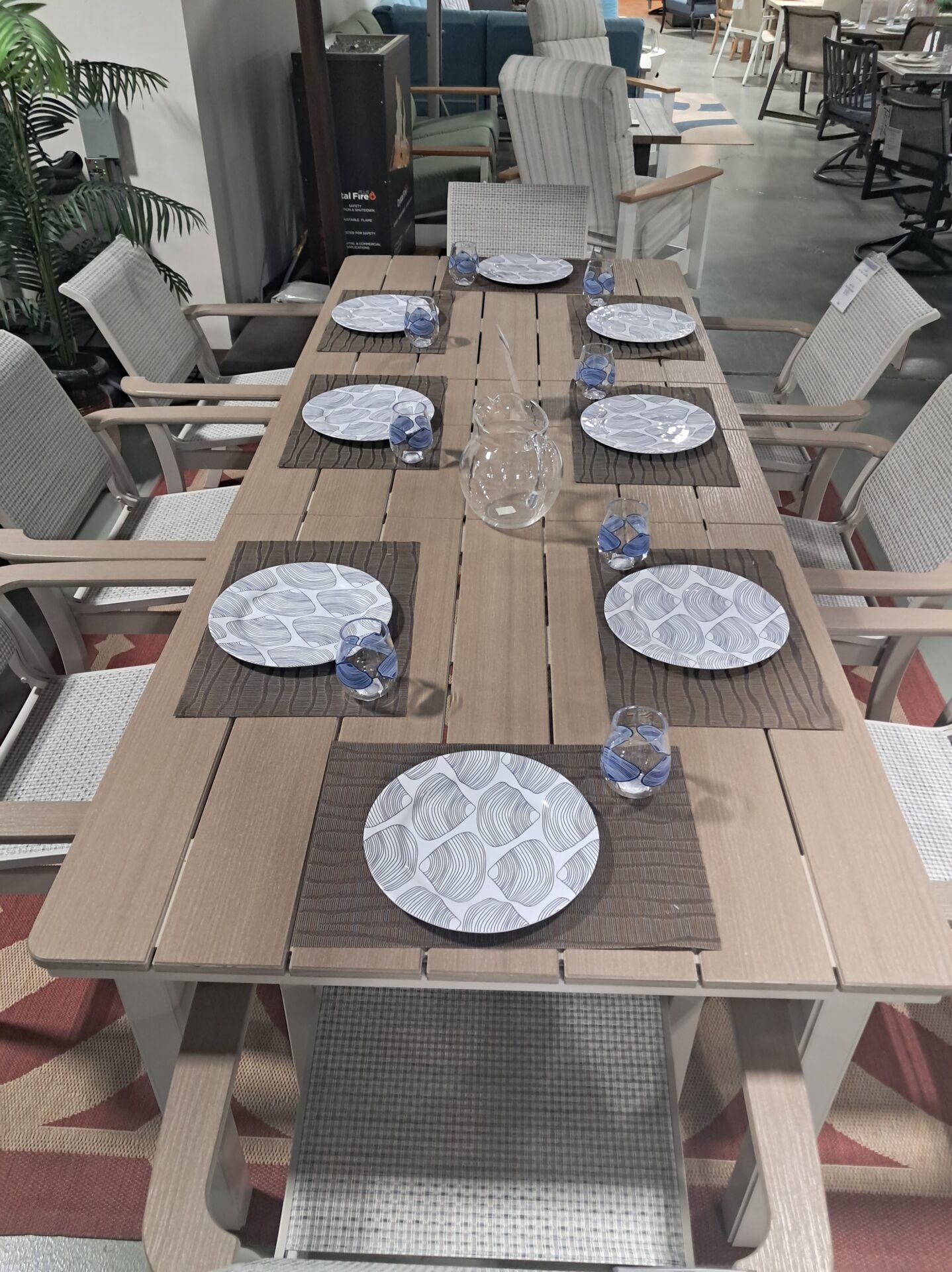 Leeward 8 Person 42"x 88"/120" Rectangular Outdoor Extension Dining Set by Telescope Casual - Image 4