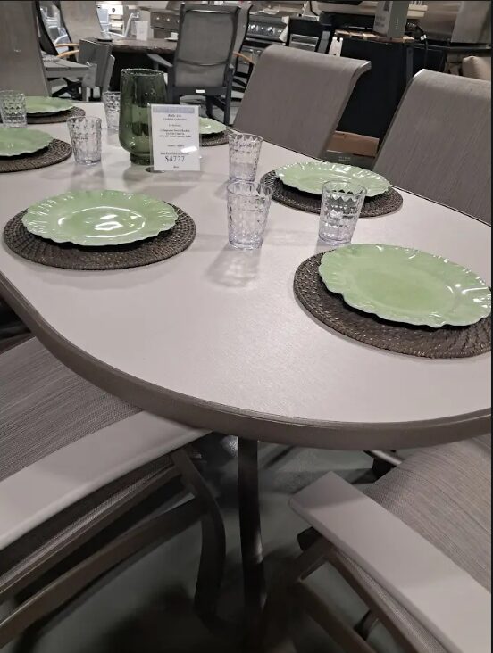 Belle Isle 6 Person 48" Oval Outdoor Dining Set by Telescope Casual - Image 6