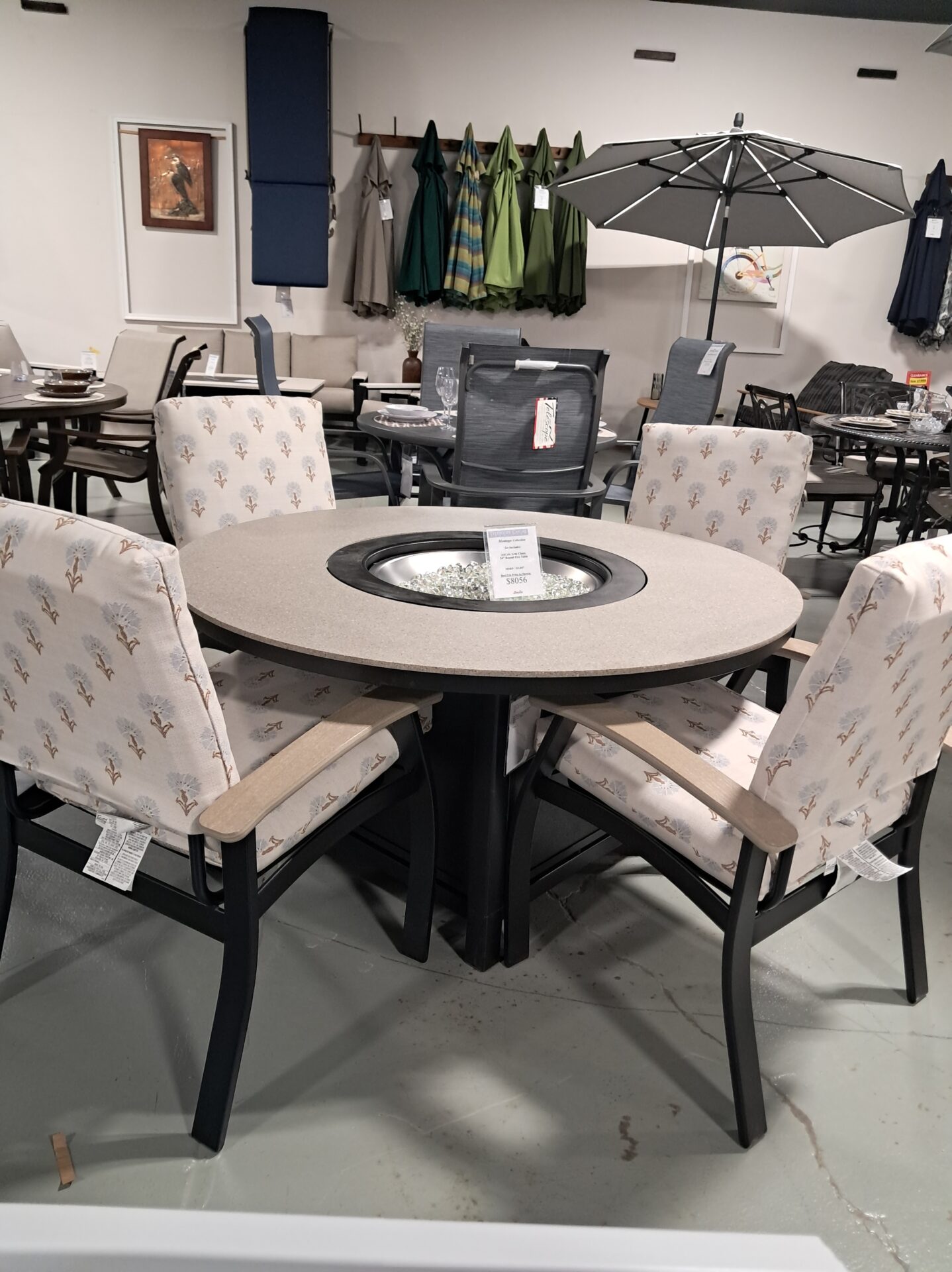 Montego 4 Person 54" Round Fire Table Outdoor Conversation Set by Telescope Casual - Image 5