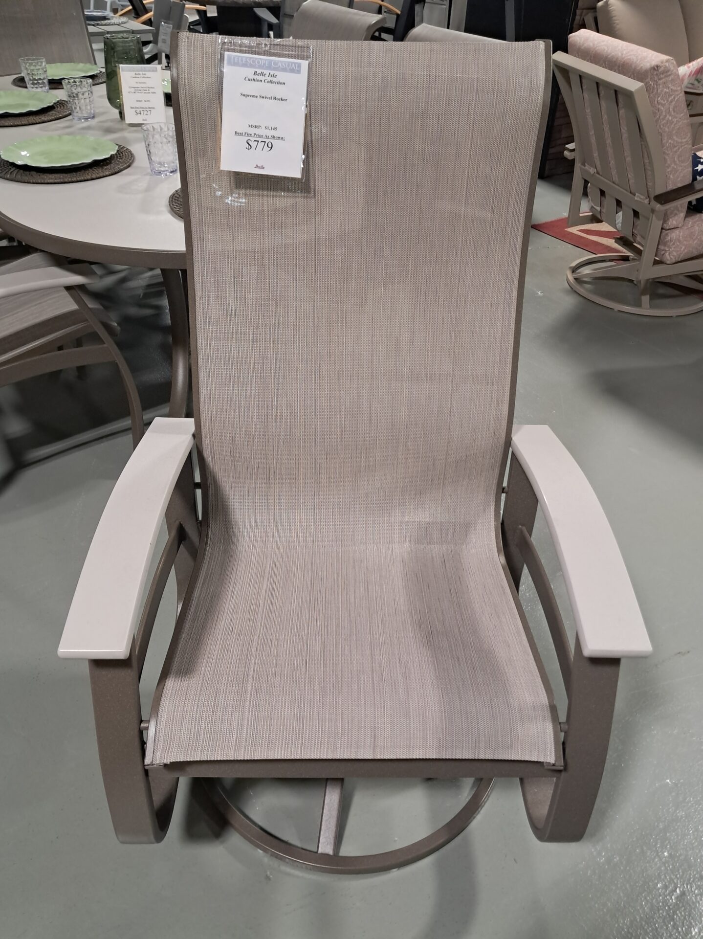 Belle Isle 6 Person 48" Oval Outdoor Dining Set by Telescope Casual - Image 7