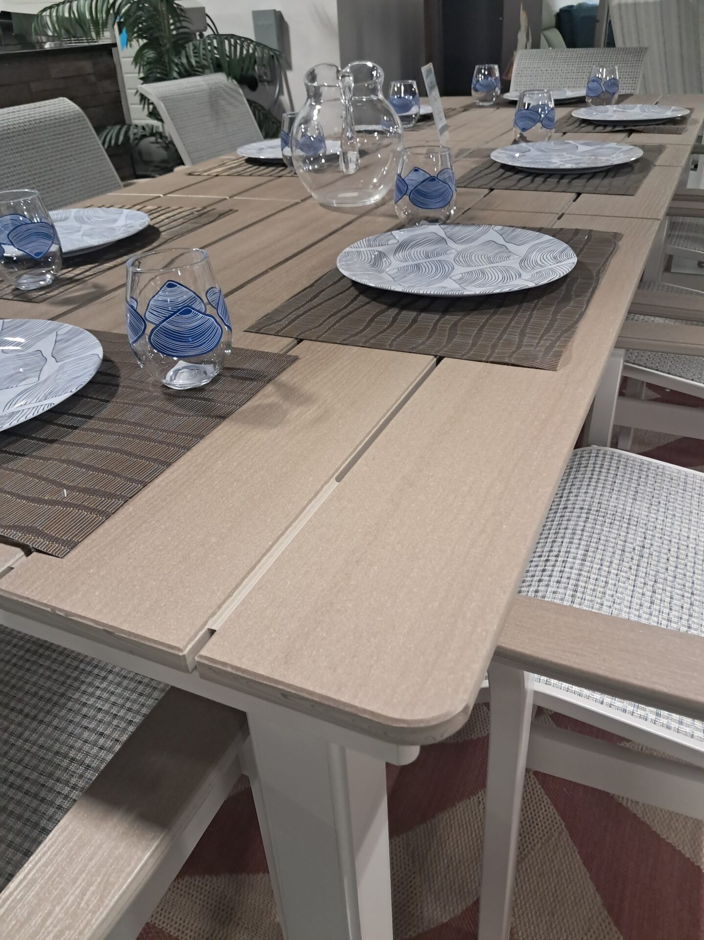 Leeward 8 Person 42"x 88"/120" Rectangular Outdoor Extension Dining Set by Telescope Casual - Image 5