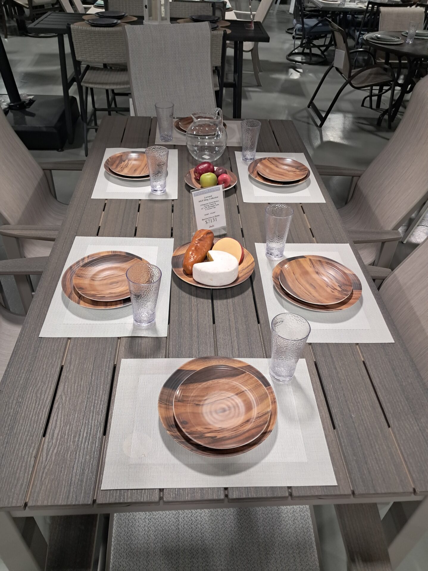 Leeward 6 Person 84" Rectangular Dining Set by Telescope Casual