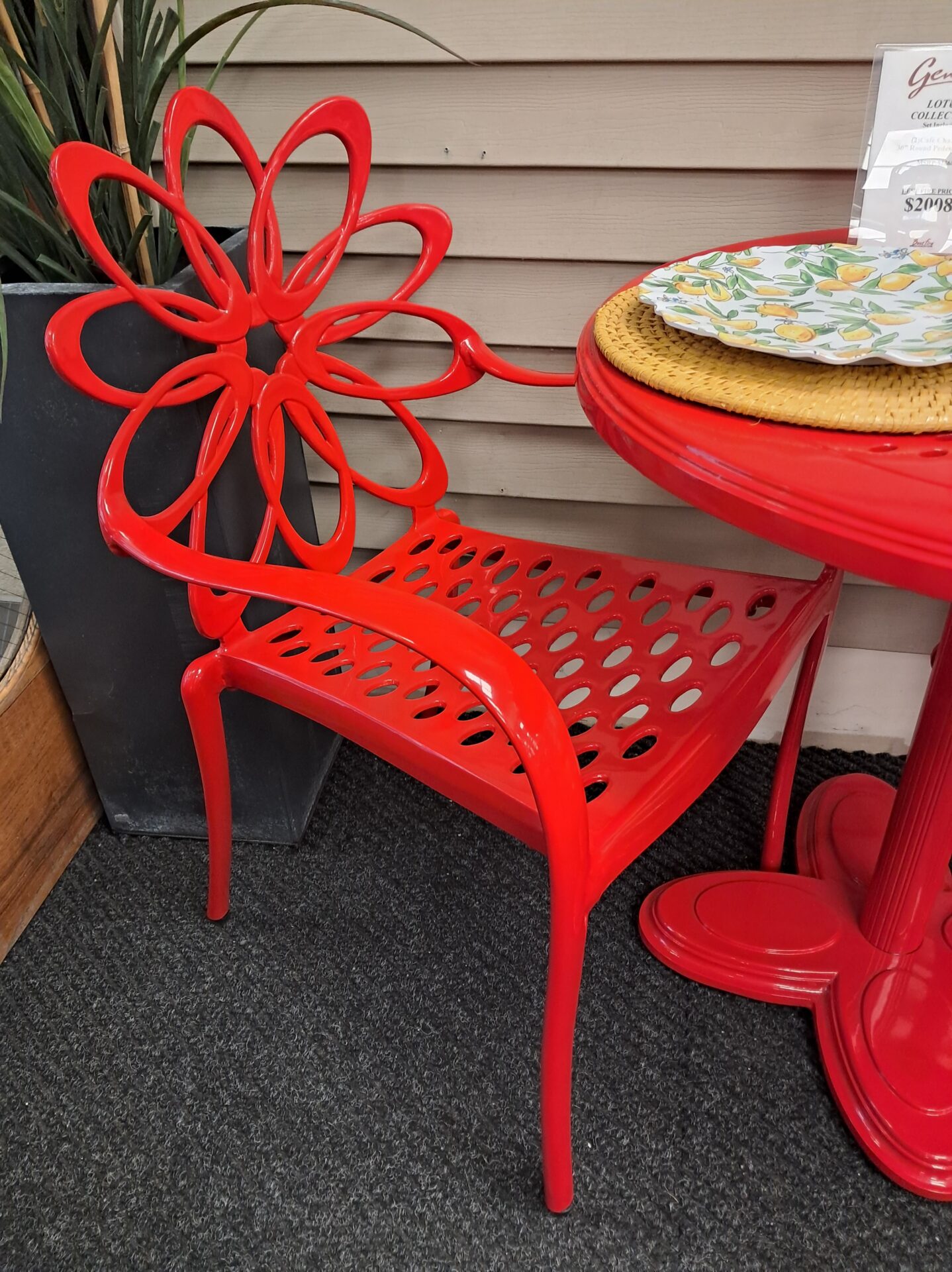 Lotus 2 Person 30" Round Outdoor Dining Set by Gensun - Image 2