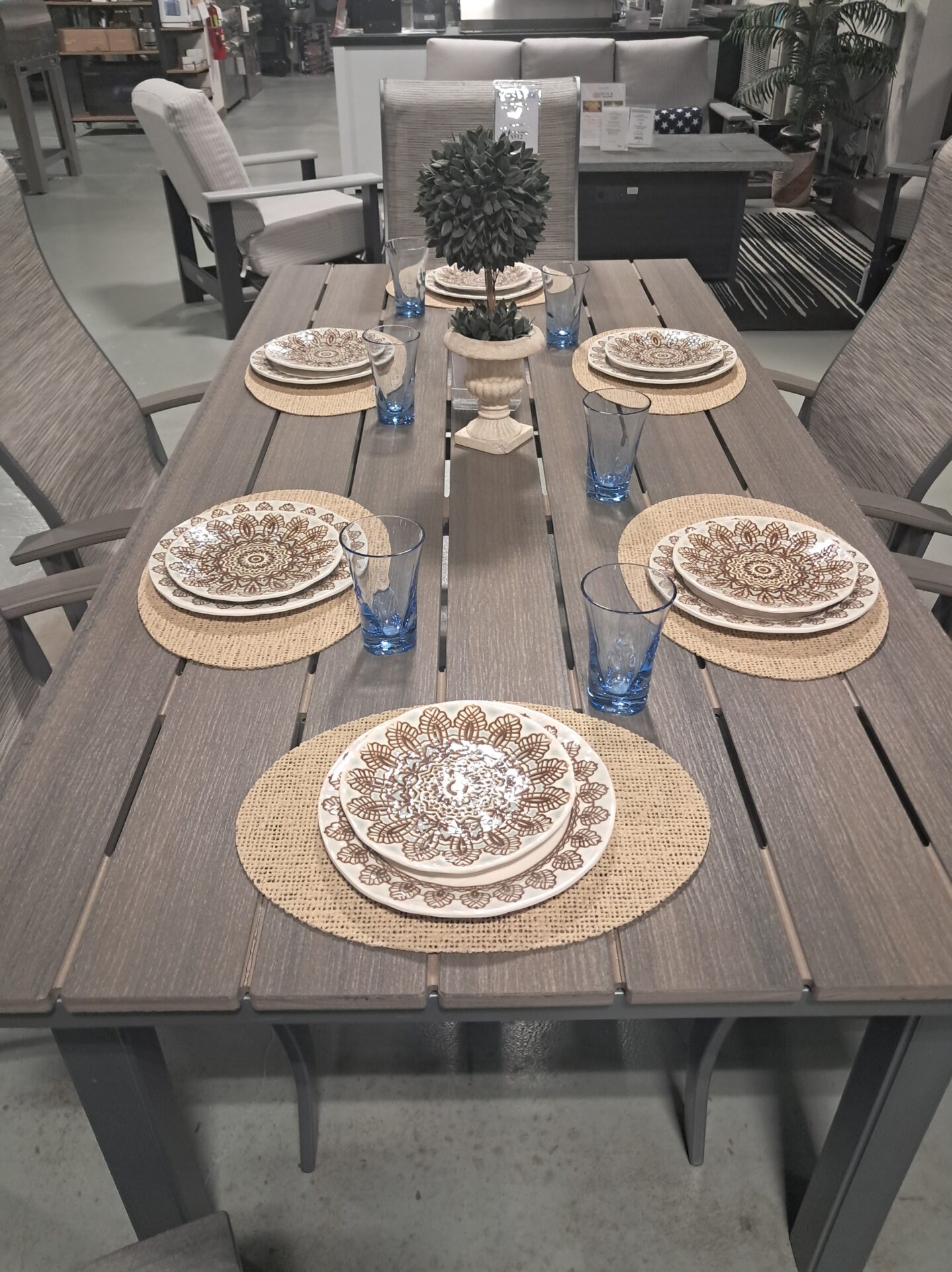 Belle Isle 6 Person 48" x 84" Rectangular Outdoor Dining Set by Telescope Casual - Image 6