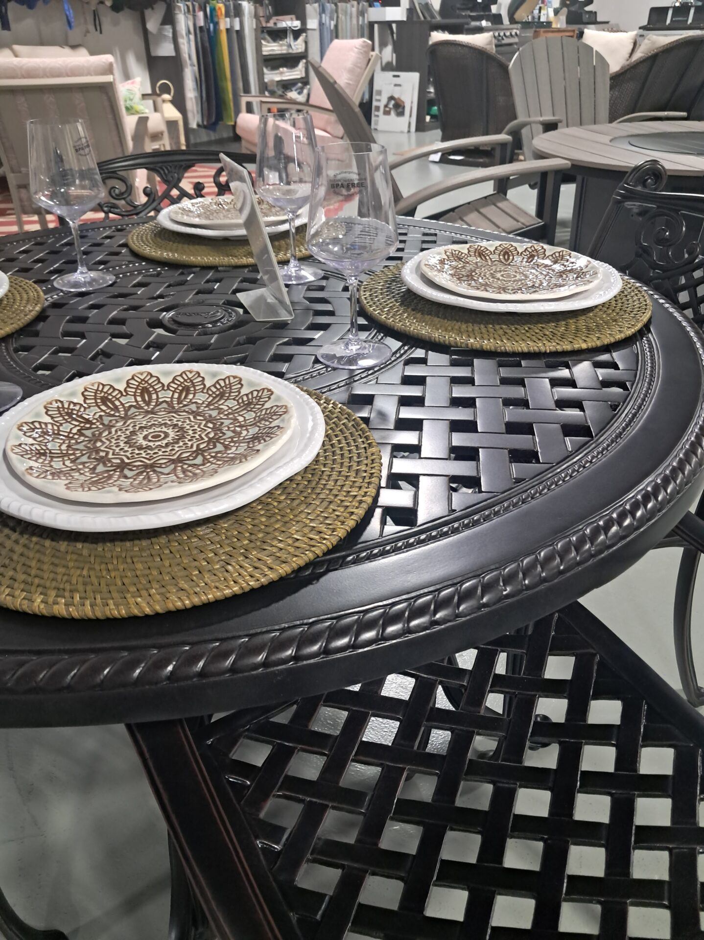 Michigan 4 Person Round Balcony Outdoor Dining Set by Gensun - Image 4