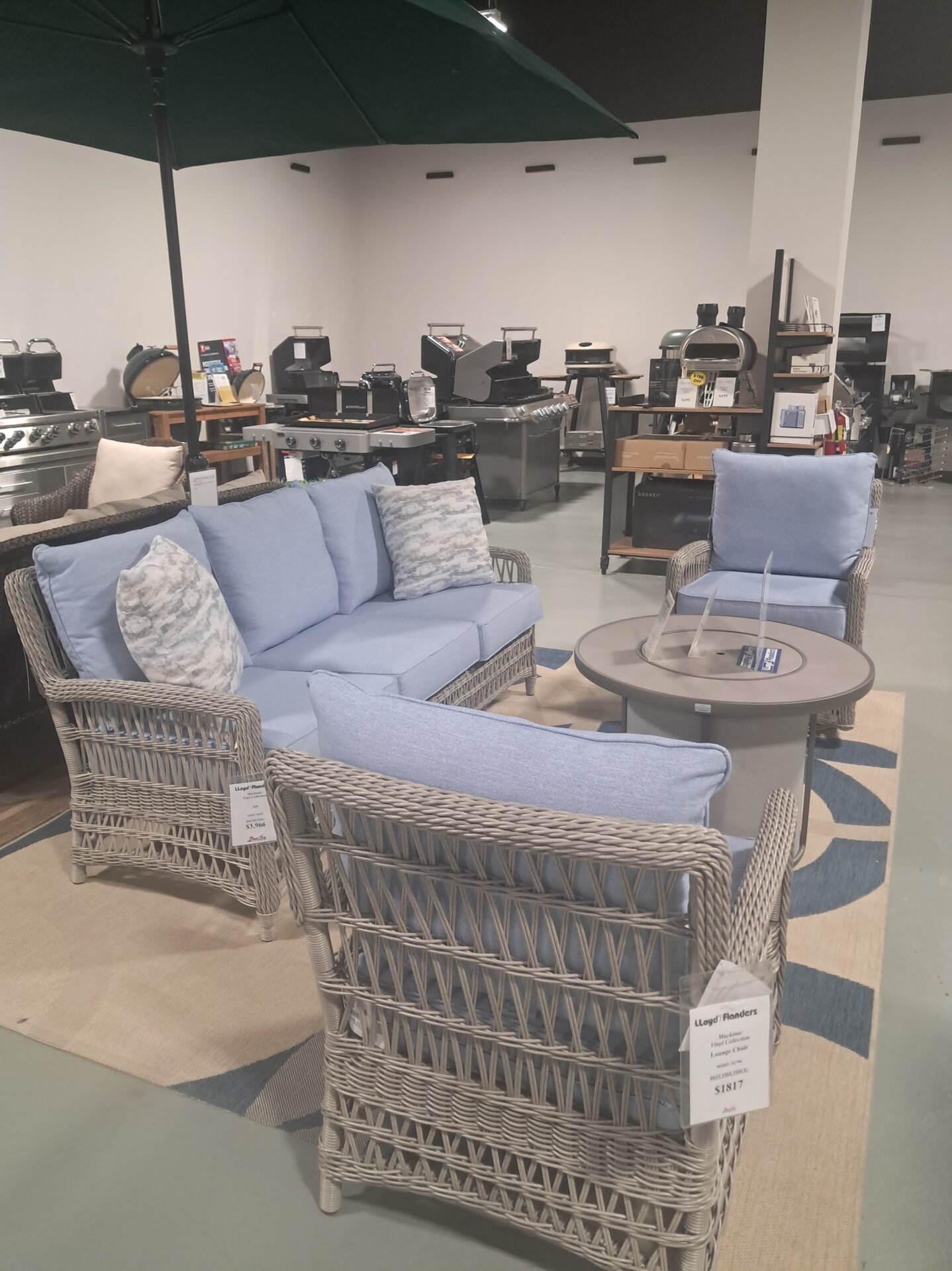 Mackinac 5 Person Vinyl Wicker Seating Group with Cushions by Lloyd Flanders - Image 5